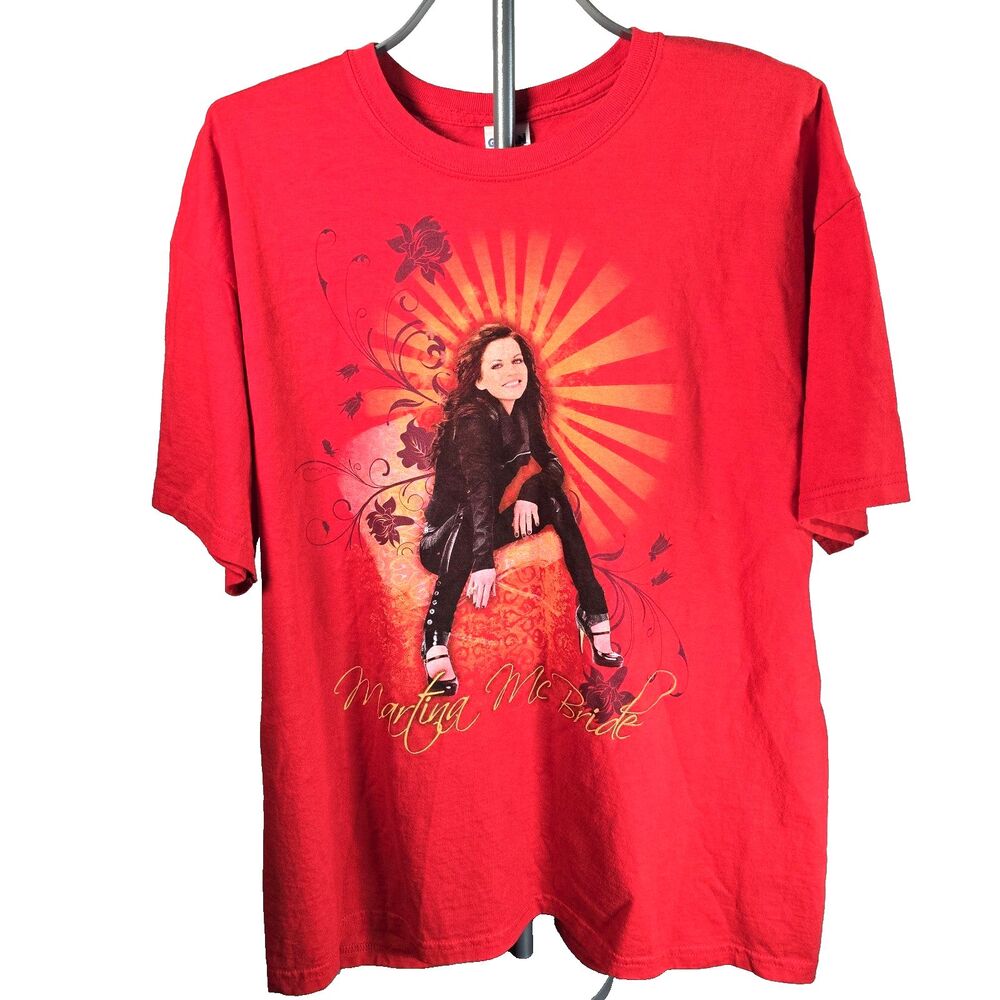 Martina McBride 2009 Europe Tour T Shirt XL Red Gildan Country Concert Tee